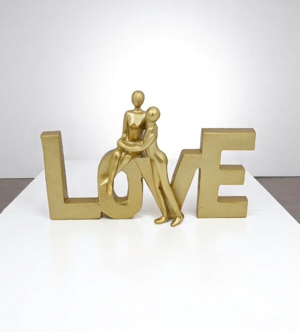 dekoracija, dekorativna figura, figura par, figura love zlatne boje