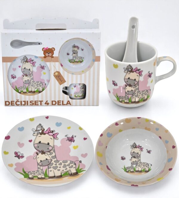 set za decu, set za rucavanje, deciji set u dezenu žirafe