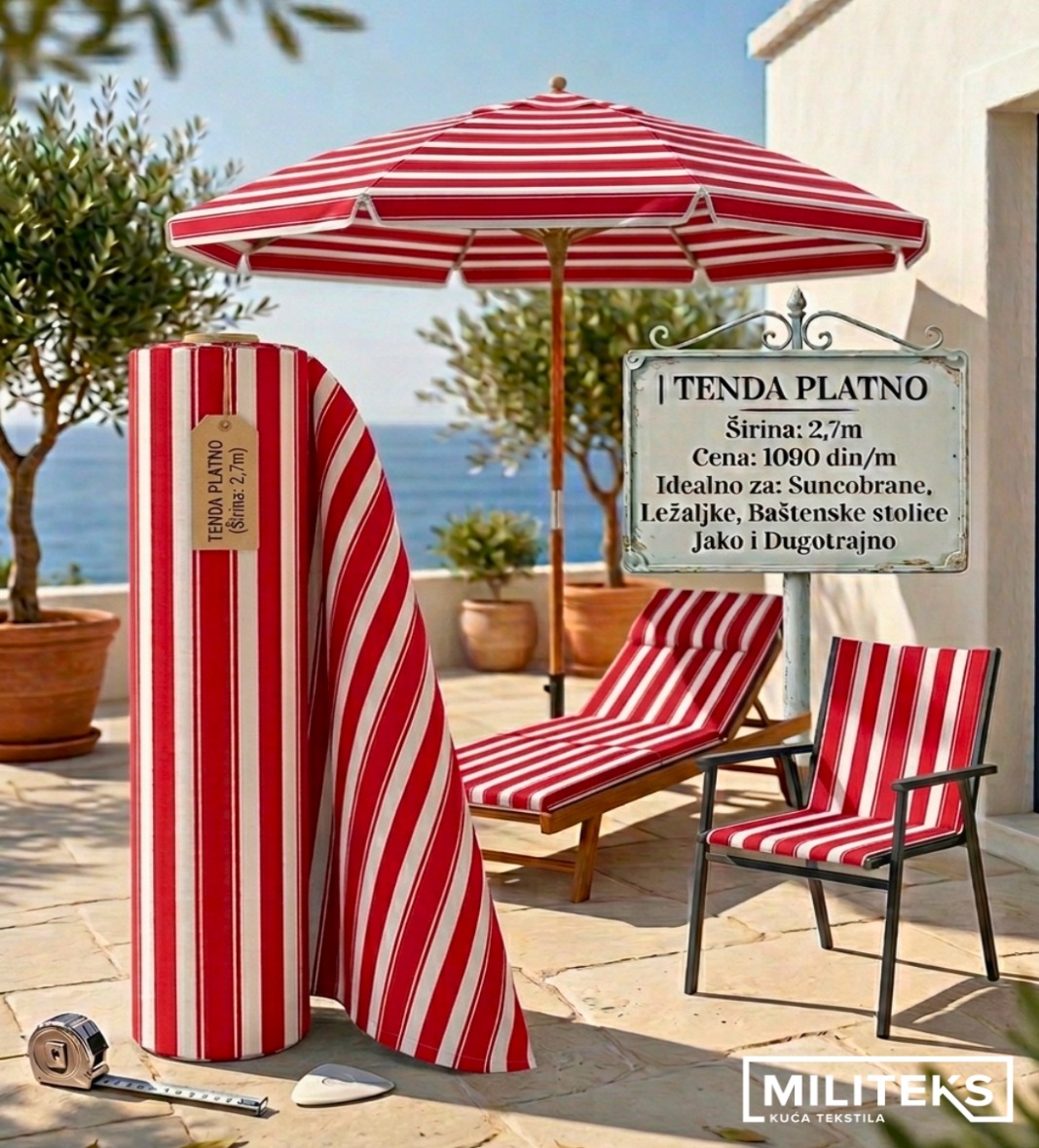 Tenda platno crveno - belo Šifra: 1575