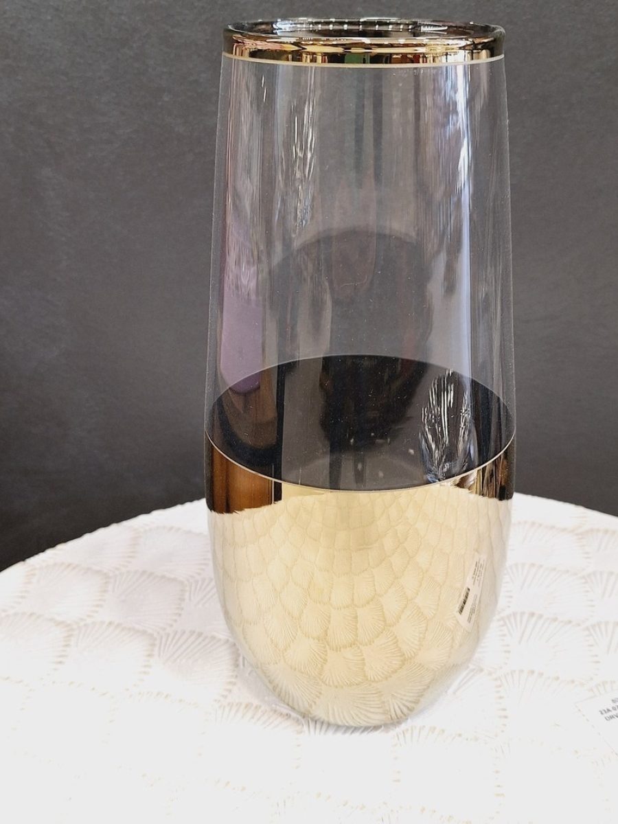 vaza, vaza za cveće, vaza kao dekoracija, vaza sa zlatnim detaljima