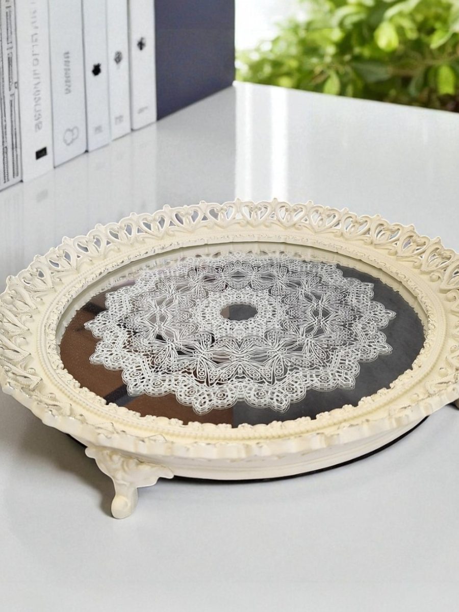 poslužavnik, tacna, posluzaonik, barokni poslužavnik, poslužavnik okrugli