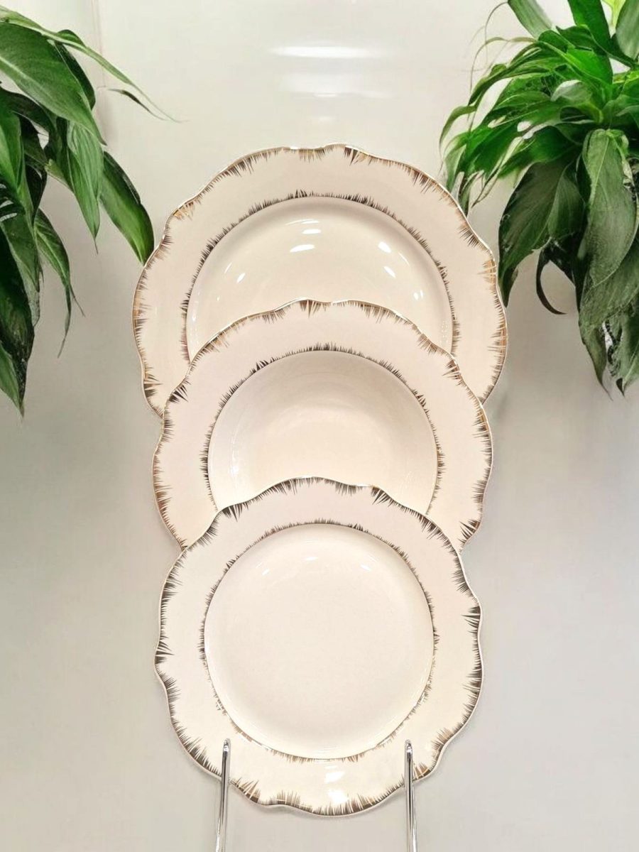 servis za ručavanje, servisi za ručavanje, tanjiri, sa zlatnim cvetovima servis za ručavanje, servis tanjira cvrtni, servis za ručavanj gold line, tanjiri sa zlatnim detaljima, zlatni tanjiri