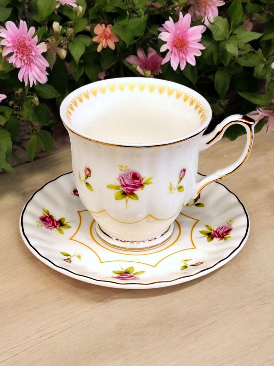 šolje za kafu, porcelanske šolje, šolje sa ružama, retro šolje