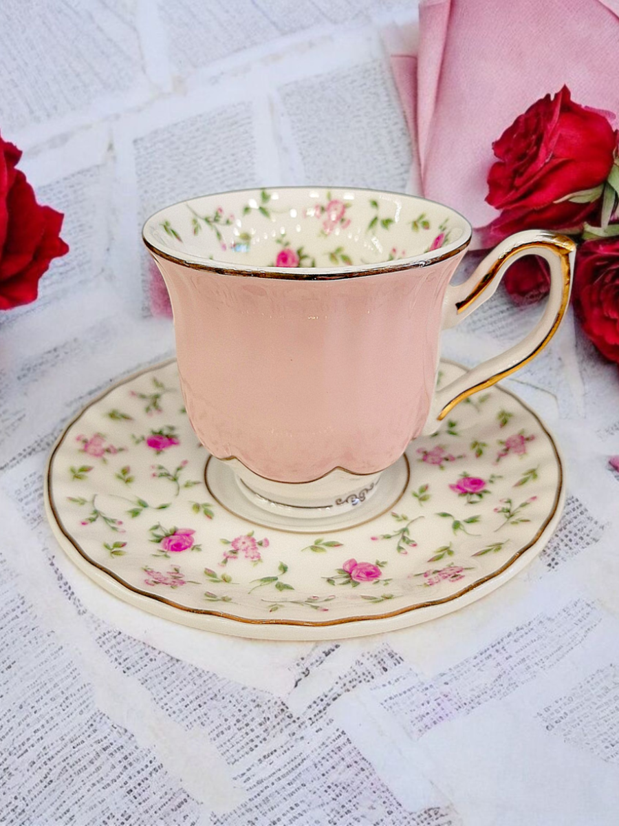 šolje za kafu, de fle, roze šolje za kafu