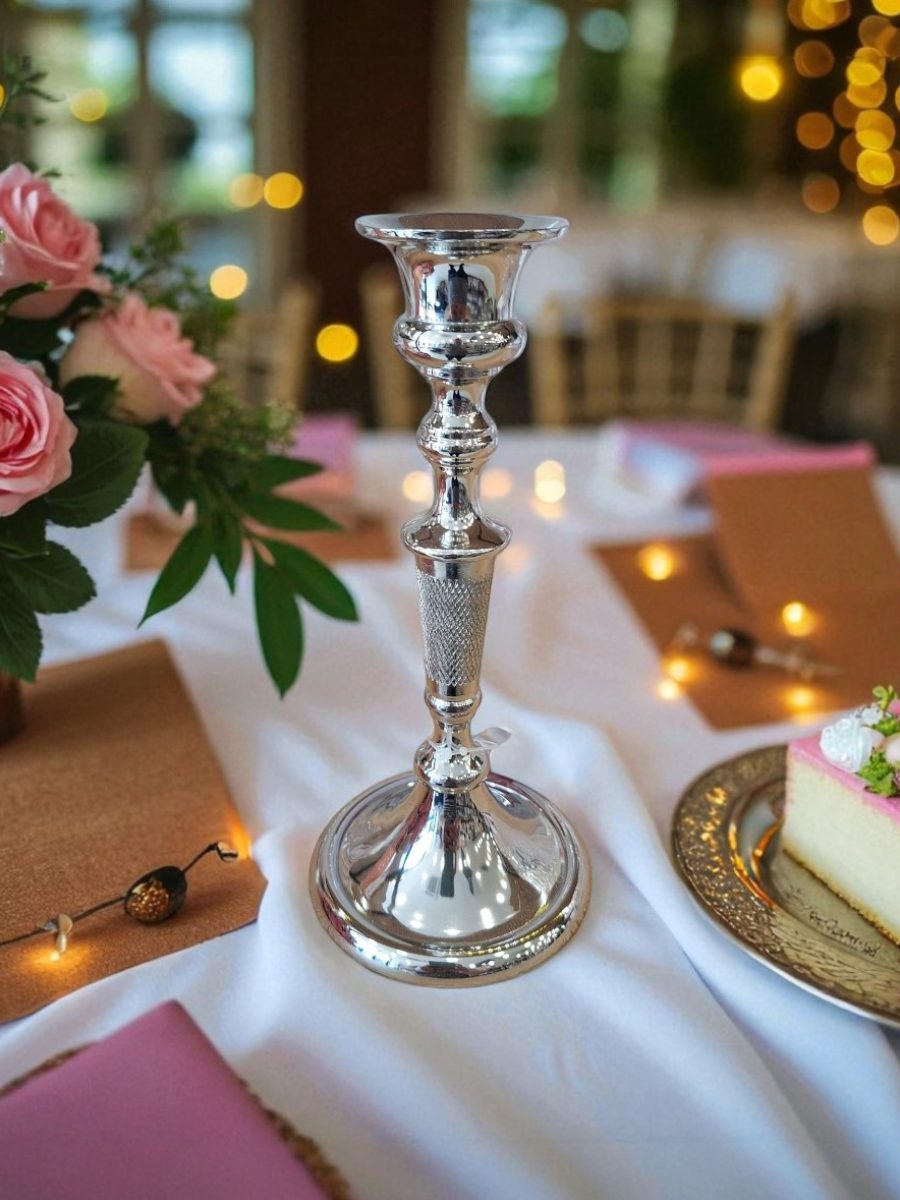 Svećnjak, srebrni svećnjak, elegantni svećnjak