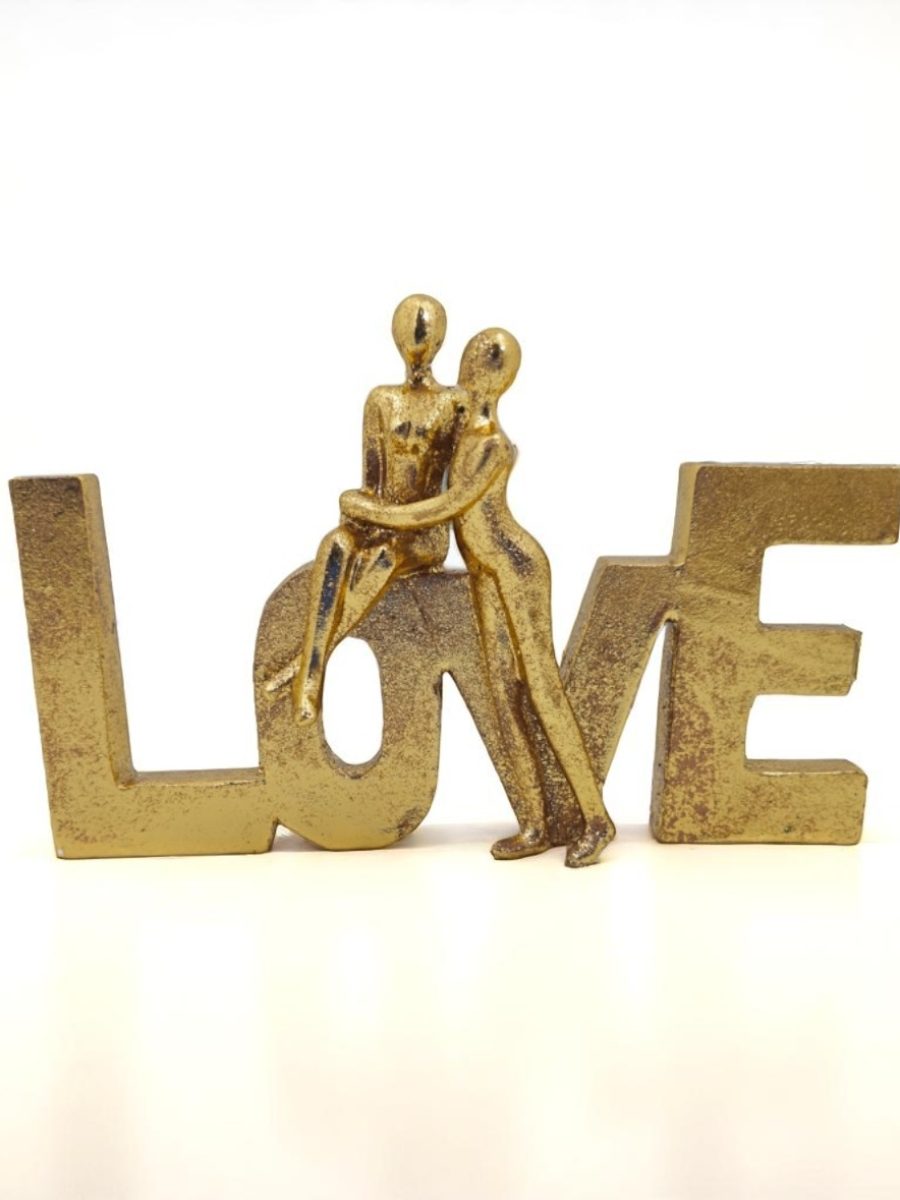 figura zlatna, figura od polirezina, dekorativna figura love, figura zaljubljeni par