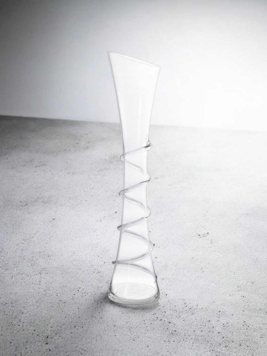 staklena vaza, vaza za cveće, vaza dimenzije 10x40 cm