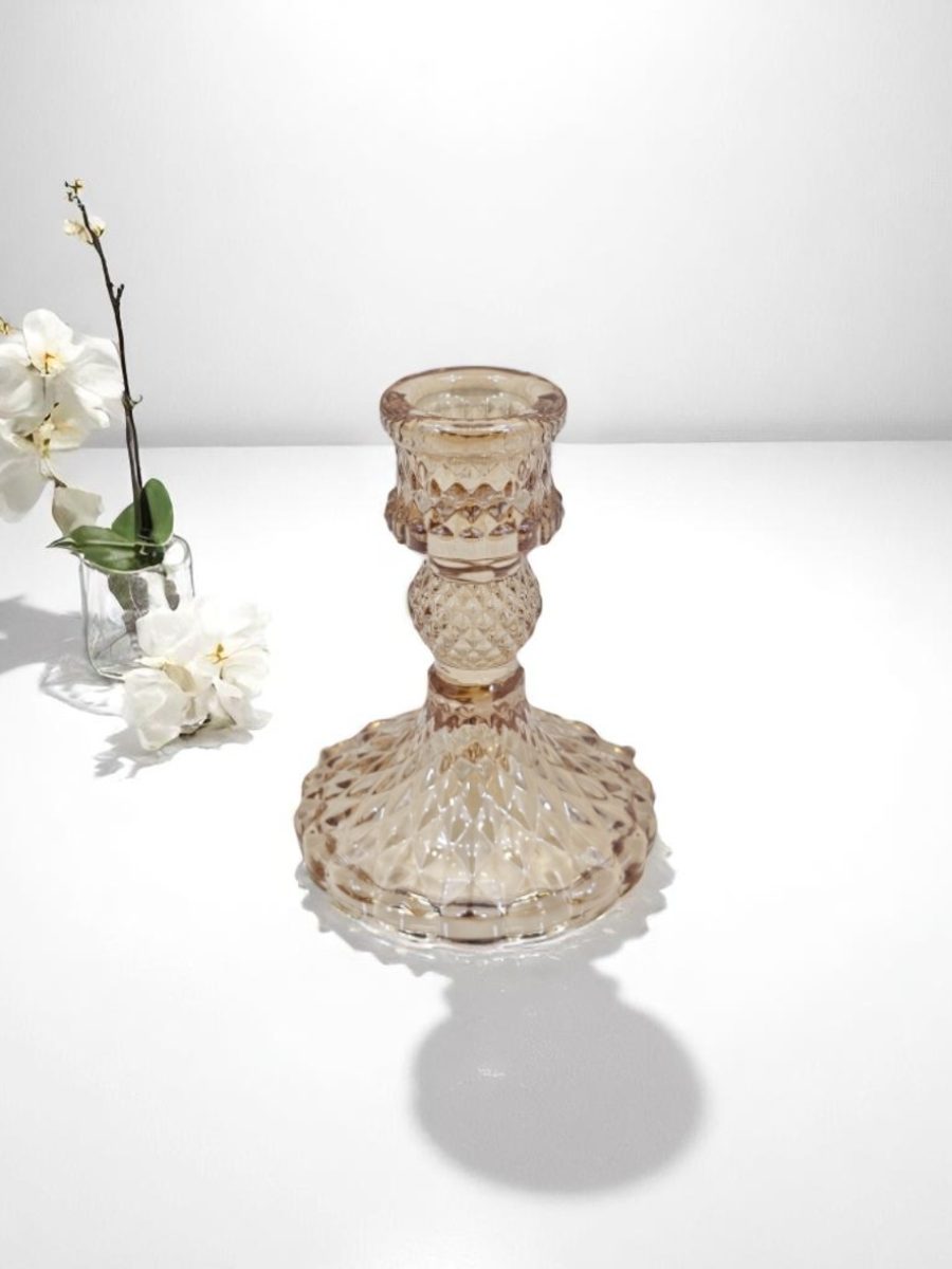 svećnjak, stakleni svećnjak, svećnjak visine 10 cm