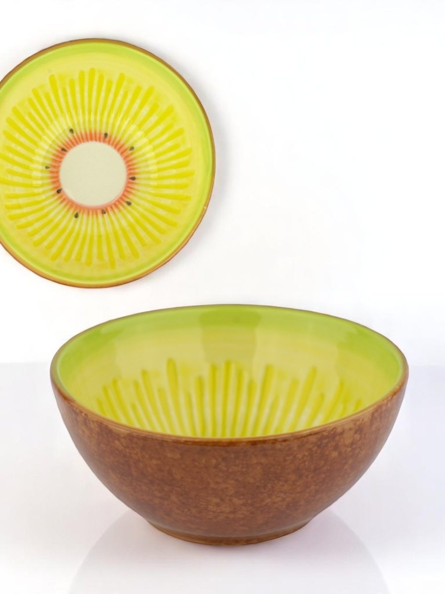 keramička činija, činija sa dezenom kivija, činija za voće