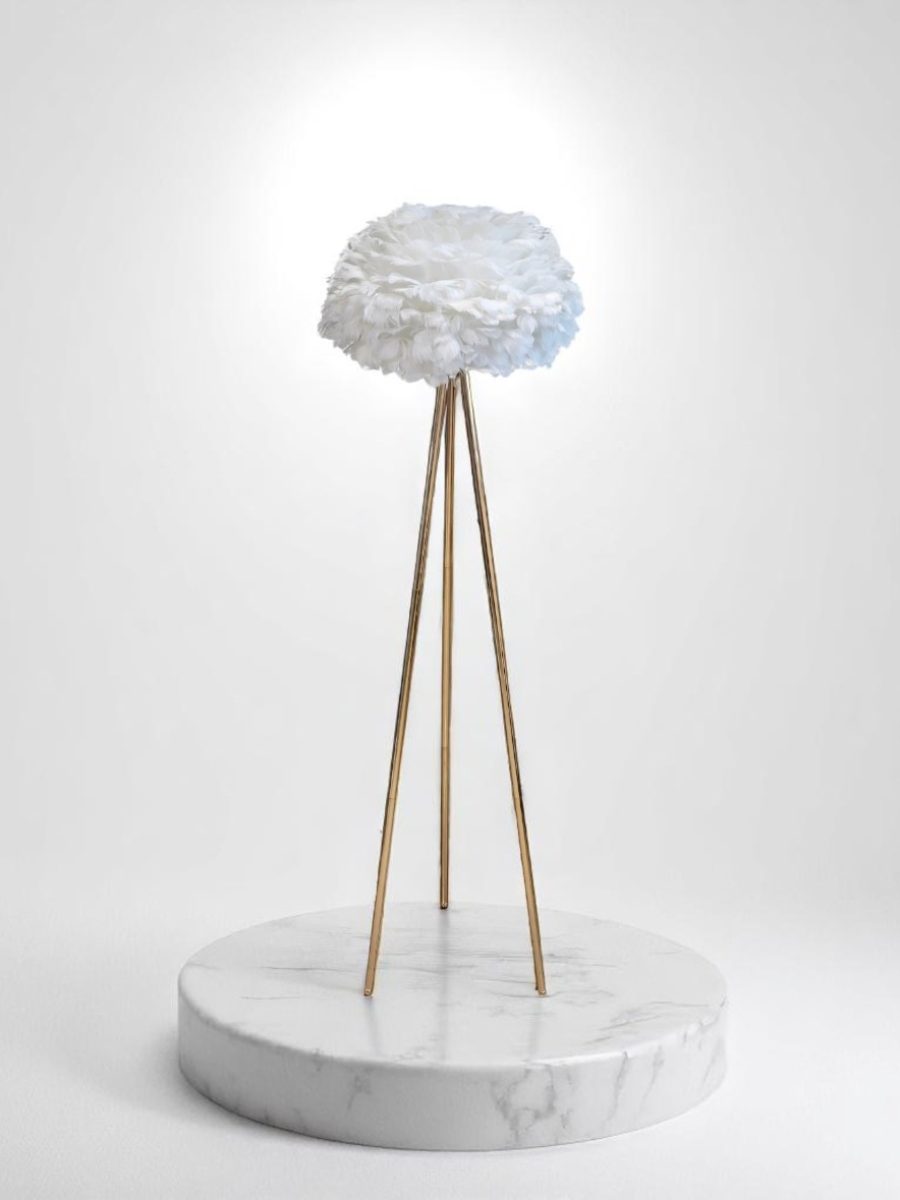 80117 PODNA LAMPA METAL PERJE 145cm podna lampa, lampa sa pejem, lampa sa metalnim nogarama zlatne boje