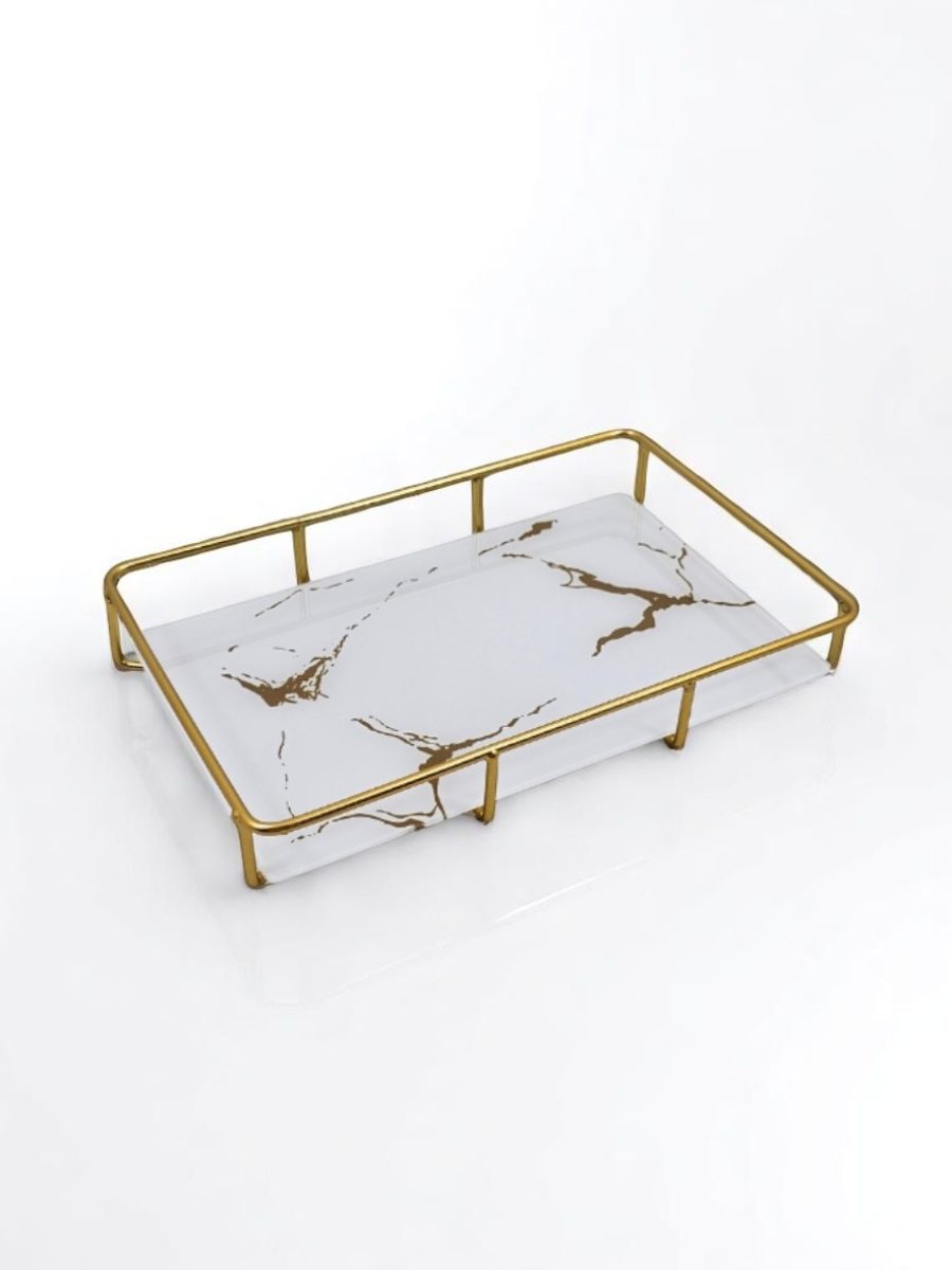 80121 TACNA ZA PARFEME I ŠMINKU METAL STAKLO 28x19cm