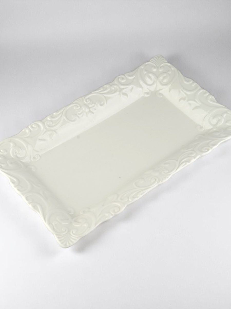 tacna, tacna za posluživanje hrane, dekorativna tacna, tacna bele boje