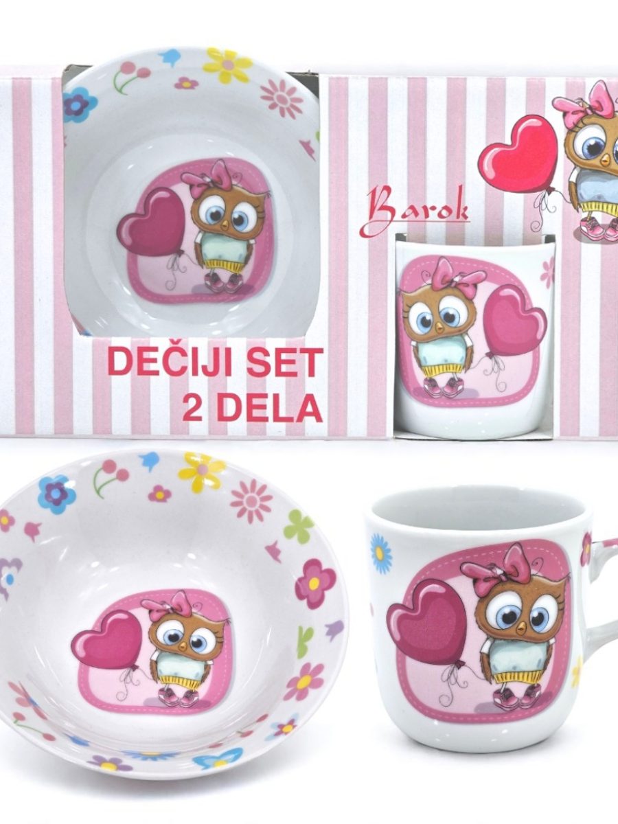 set za decu, set za rucavanje, deciji set u dezenu sove