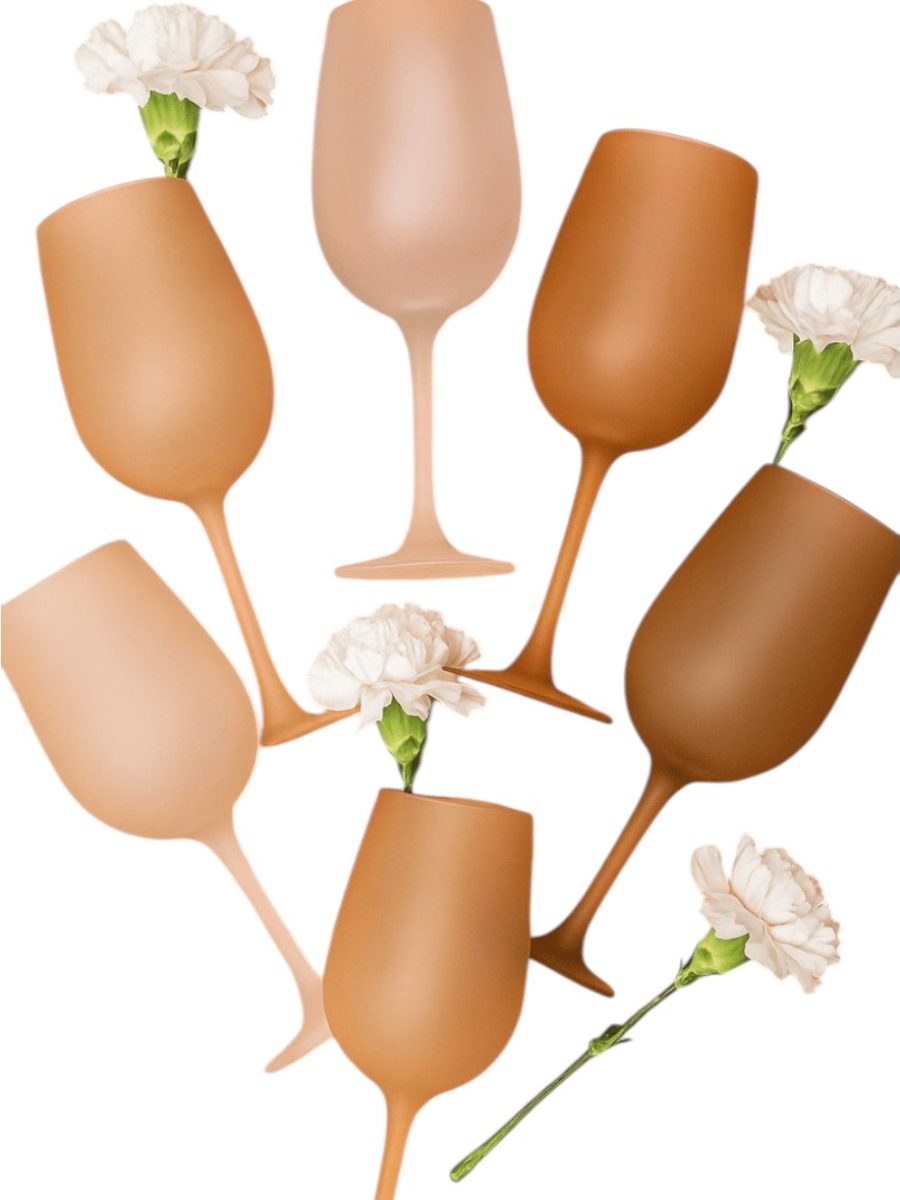 set čaša za vino, set šarenih čaše, čaše, bež čaše