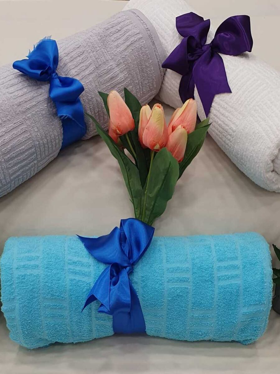 Frotirski prekrivač-200cm x 220cm-plavi