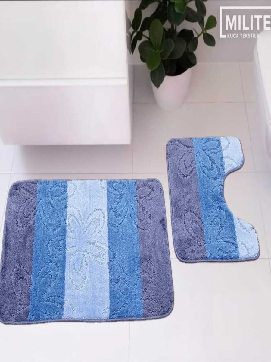 Set 21 prostirki za kupatilo 50x80cm cvet plavi