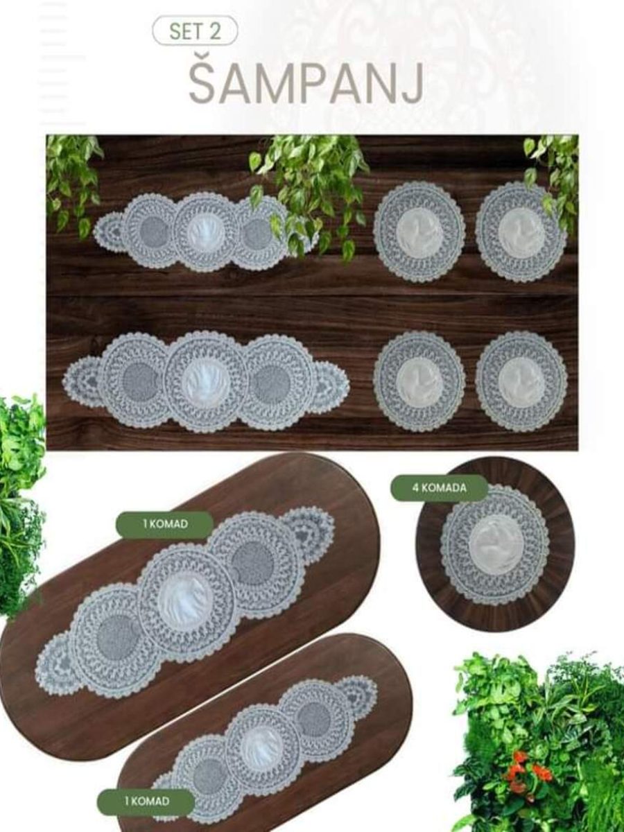 Set nadstolnjaka 2-šampanj
