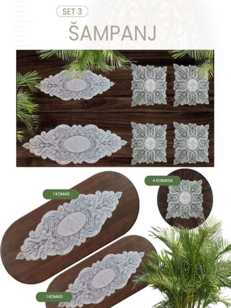 Set nadstolnjaka 3-šampanj