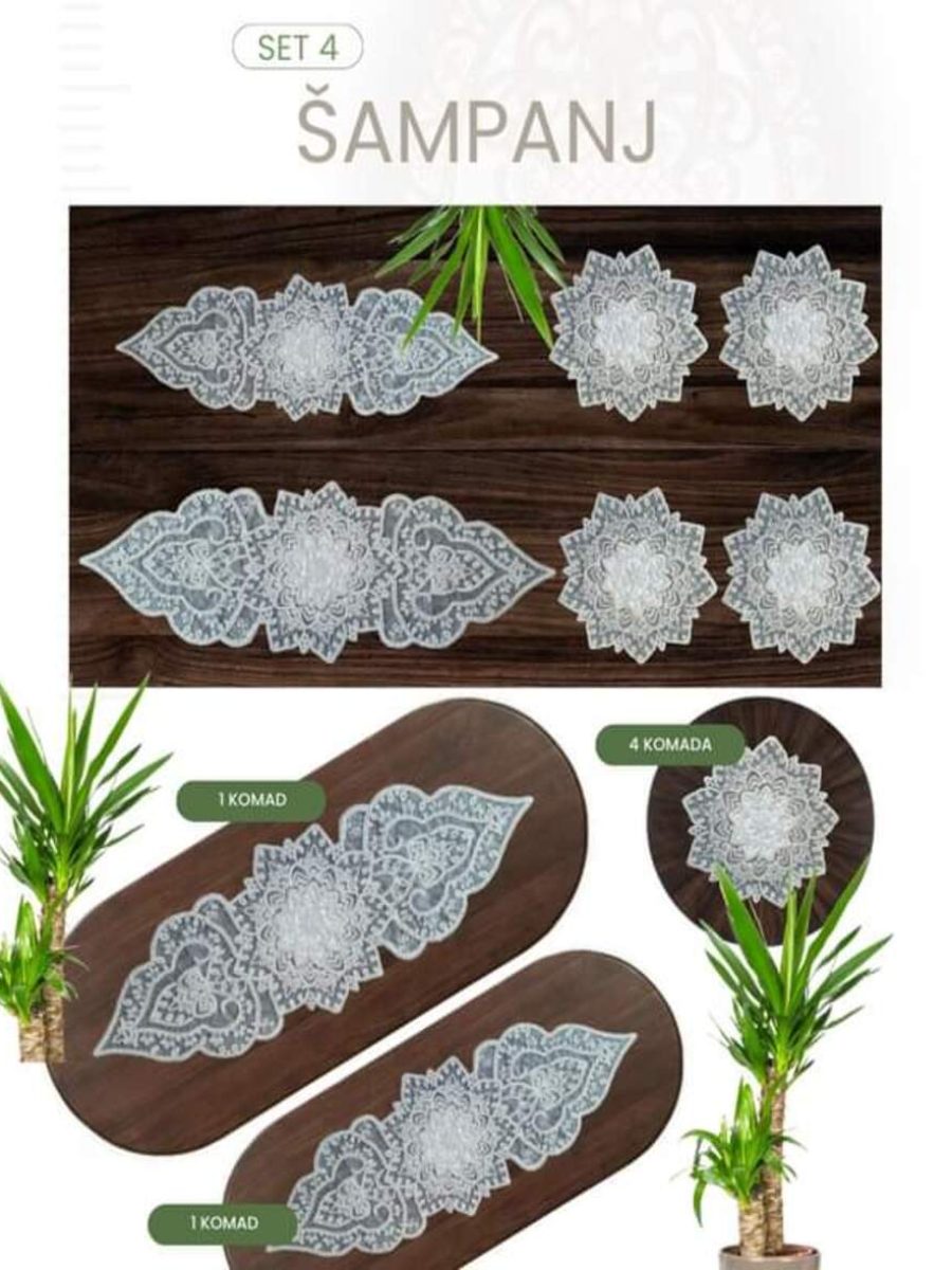 Set nadstolnjaka 4-šampanj