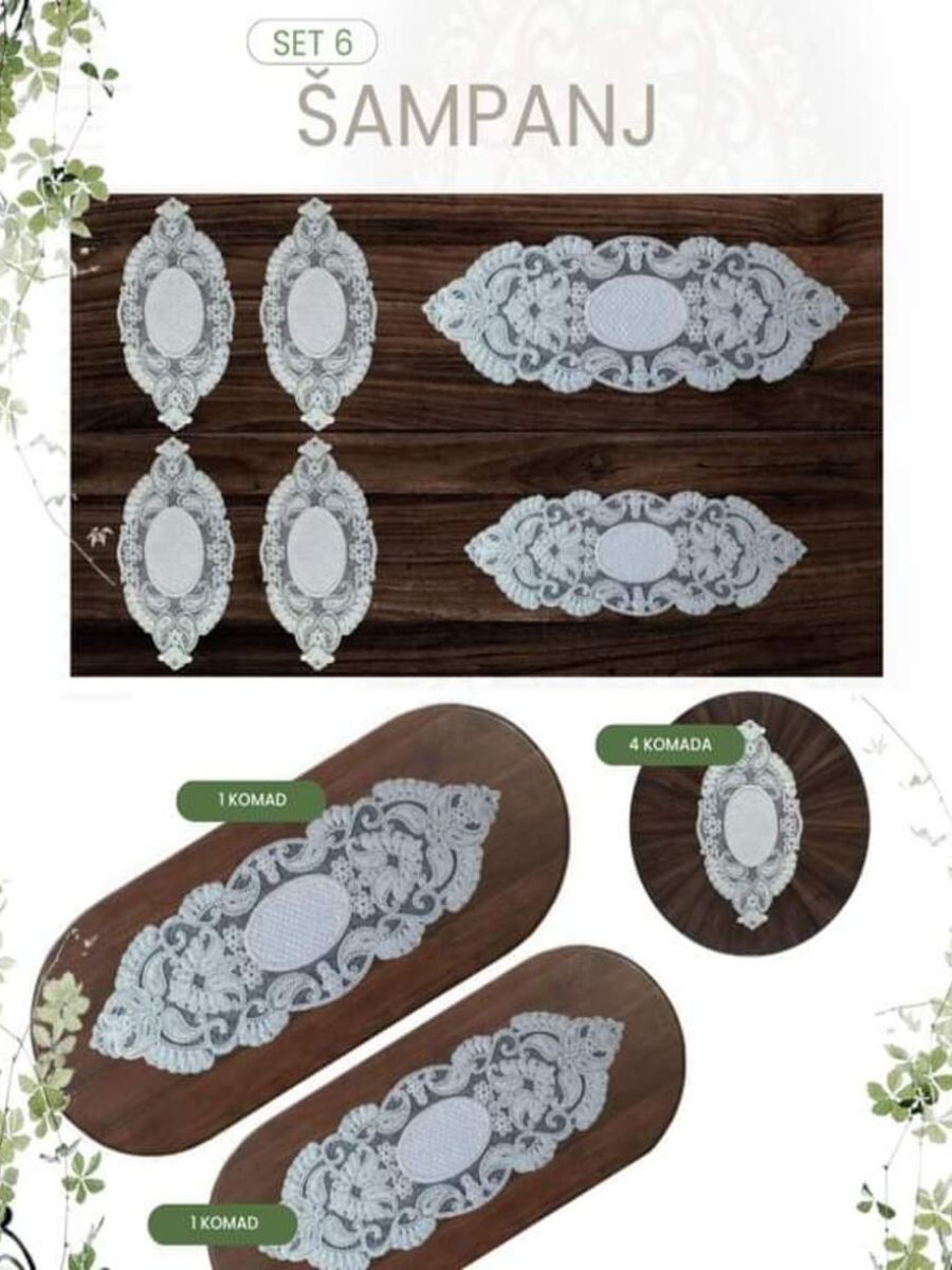 Set nadstolnjaka 6-šampanj