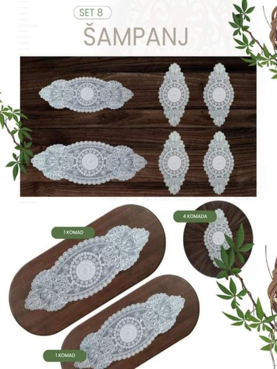 Set nadstolnjaka 8-šampanj