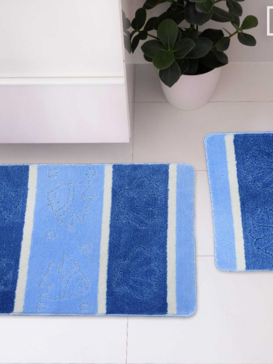 prostirka 60x100cm skoljke plava